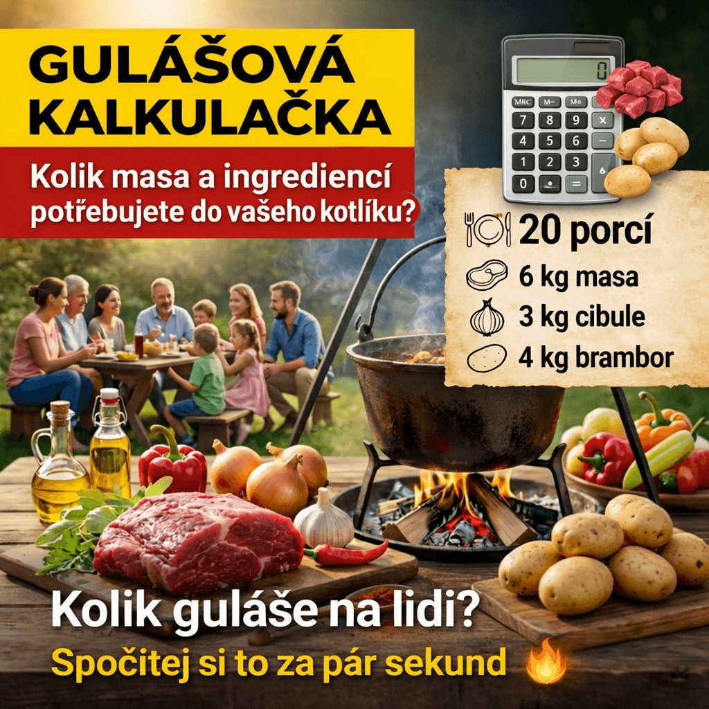 📊Gulášová kalkulačka: Kolik masa a ingrediencí potřebujete na váš kotlík?