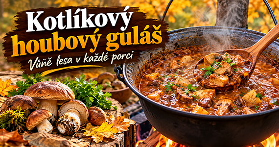 🍄🔥 Podzimní kotlíkový houbový guláš s lesními houbami a bramborami – poctivá chuť lesa, ohně a domova