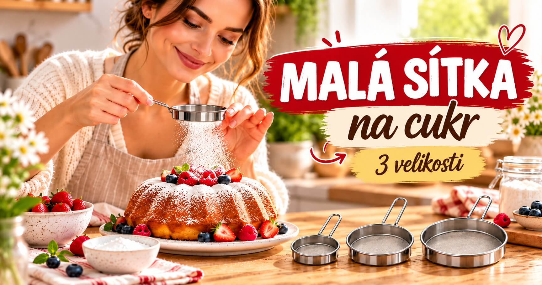 🎄❤️ Malá nerezová sítka na cukr a mouku – kouzlo vánočního pečení