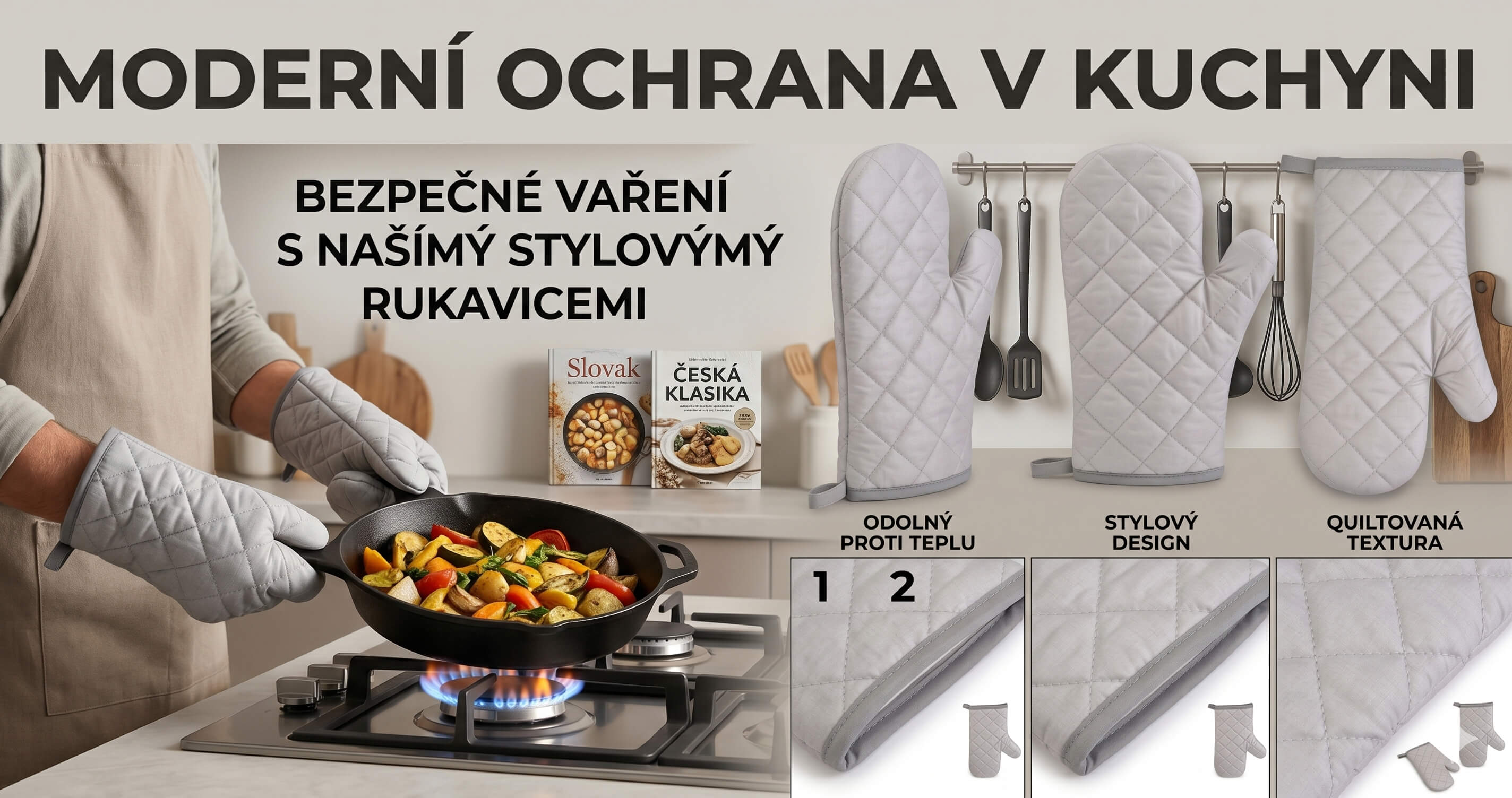 kuchyňské chňapky na pečení a grilování