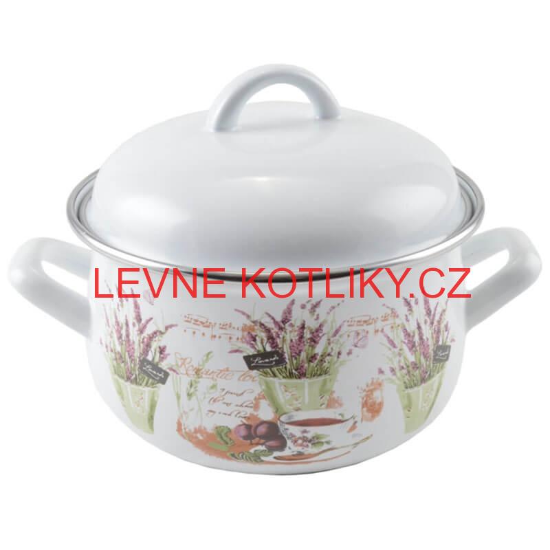 Smaltovaný kastrol s poklicí 2,4 L levandule