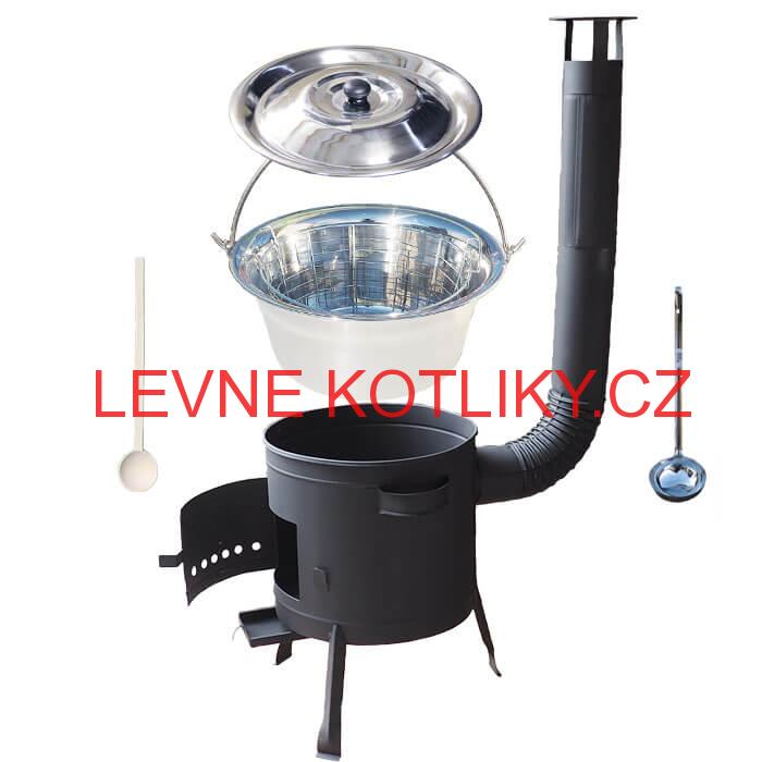 Nerezový kotlík 30 L (0,8 mm zesílený) + drátěný koš + žáruvzdorná kotlina 45 PLUS 600