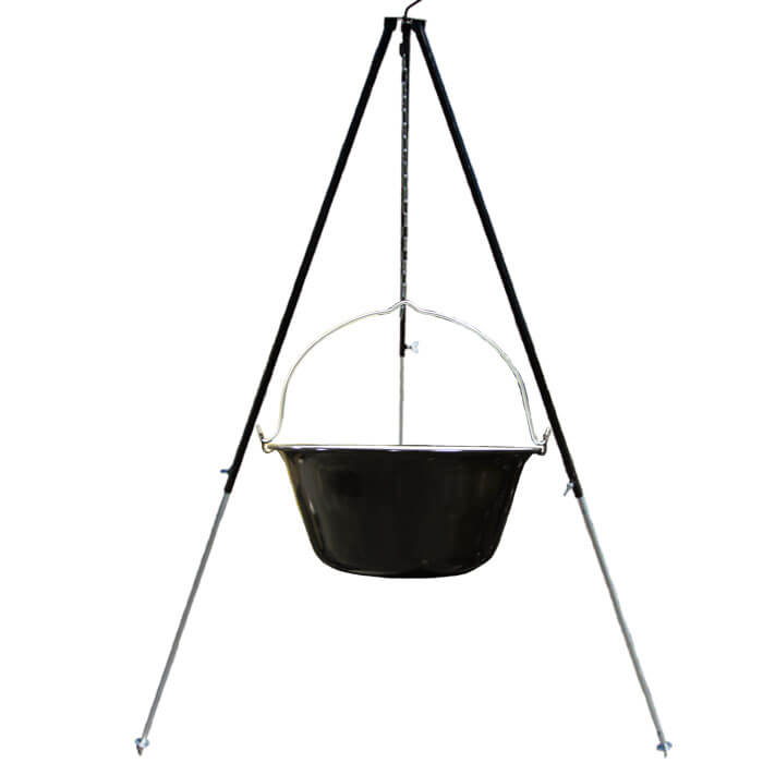 Smaltovaný kotlík 40 L + teleskopicka trojnožka 1,7 m
