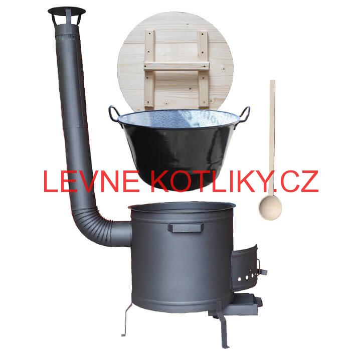 Zabijačkový smaltovaný kotel 100 L + žáruvzdorná kotlina 60 cm PLUS 600