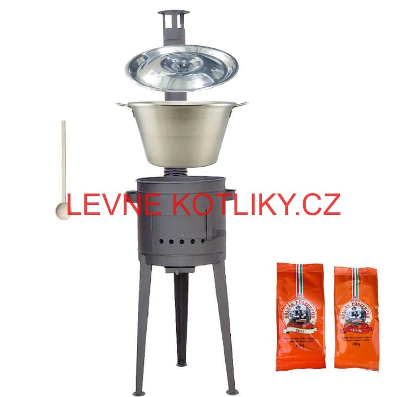 Nerezový kotel 40 L + vysoká kotlina 47 cm (2,0 mm) HODO Plus 600 + paprikové koření na guláš
