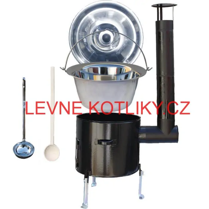 Nerezový kotlík 10 L + smaltovaná kotlina 31 Easy party