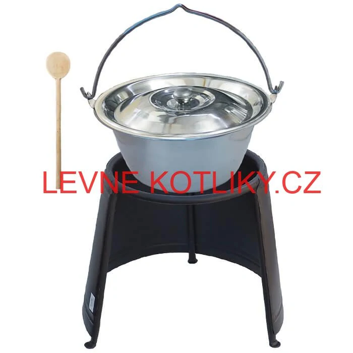 Nerezový kotlík 14 L (0,8 mm) + poklice + chránič plamene