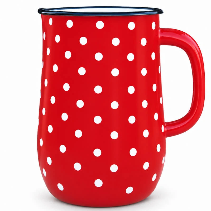 Smaltovaný džbán 2,5 l – červený s bílými puntíky