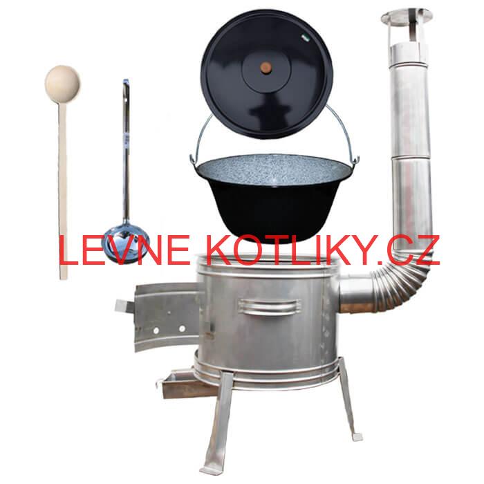Smaltovaný kotlík 25 L + nerezová kotlina 42 cm TOPLUX