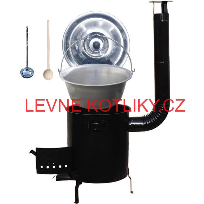 Nerezový kotlík 20 L (1,5 mm) + hrubostěnná (1,5 mm) kovová kotlina 42 STRONG