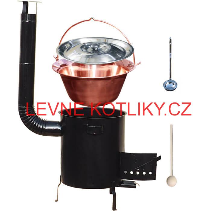 Měděný kotlík 20 L (1,2 mm) + hrubostěnná (1,5 mm) kovová kotlina 42 STRONG