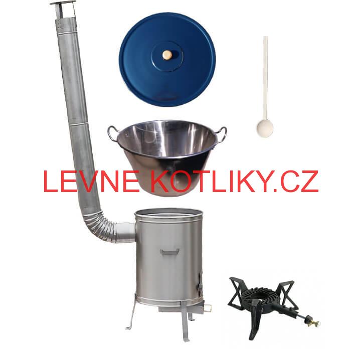 Zabijačkový nerezový kotel 60 L + nerezová kotlina 53 cm + hořák 7 kW