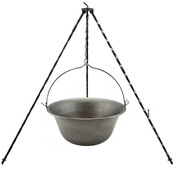 Železný kotlík 20 L (0,75 mm) + trojnožka 1,2 m