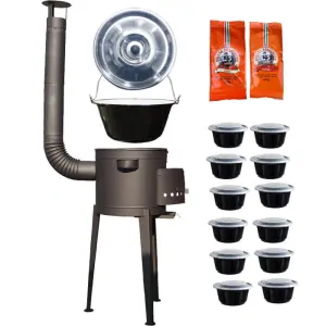 Smaltovaný kotlík 22 L (1,2 mm) + vysoká žáruvzdorná kotlina (2,0 mm) HODO 42 cm PLUS 600 + misky 12 ks + 2 x pepř na guláš 100 g