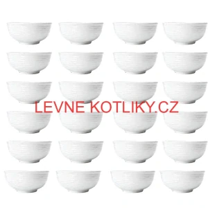 Sada 24 ks: Prémiové bílé misky s kamennou strukturou (750 ml)