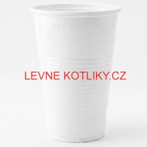 Jednorázový plastový bílý kelímek na studený nápoj 500 ml 12 ks