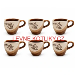 Sada keramických hrnků na kávu 100 ml 6 ks COFFEE