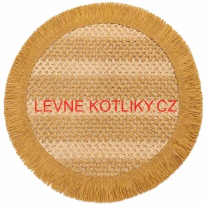 Kulatá přírodní podložka pod talíř se třásněmi 37 cm
