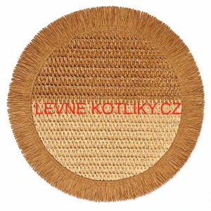 Kulatá přírodní podložka pod talíř se třásněmi 37 cm
