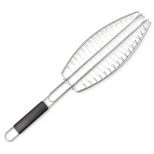 BBQ grilovací rošt na ryby – nerezové grilovací kleště 65 × 15 × 4 cm