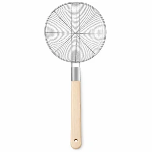 Velké nerezové sítko 22,5 cm s dřevěnou rukojetí – délka 56,5 cm