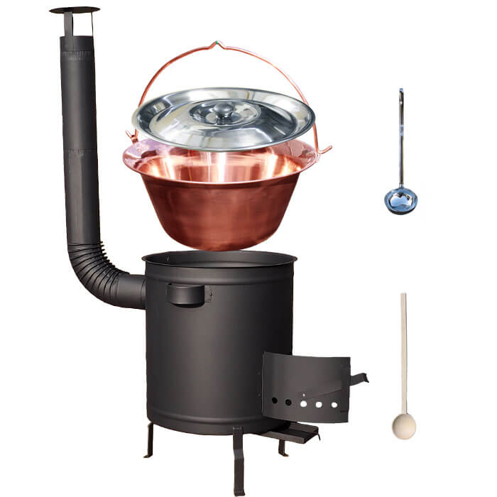 Měděný kotlík 20 L (1,2 mm) + hrubostěnná (1,5 mm) a žáruvzdorná kotlina 42 PLUS 600