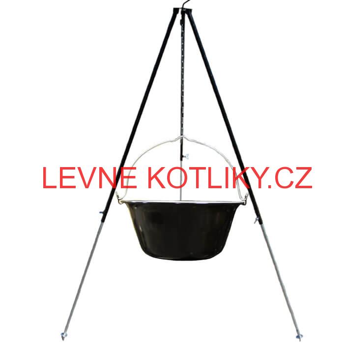 Smaltovaný kotlík 30 L + teleskopicka trojnožka 1,7 m