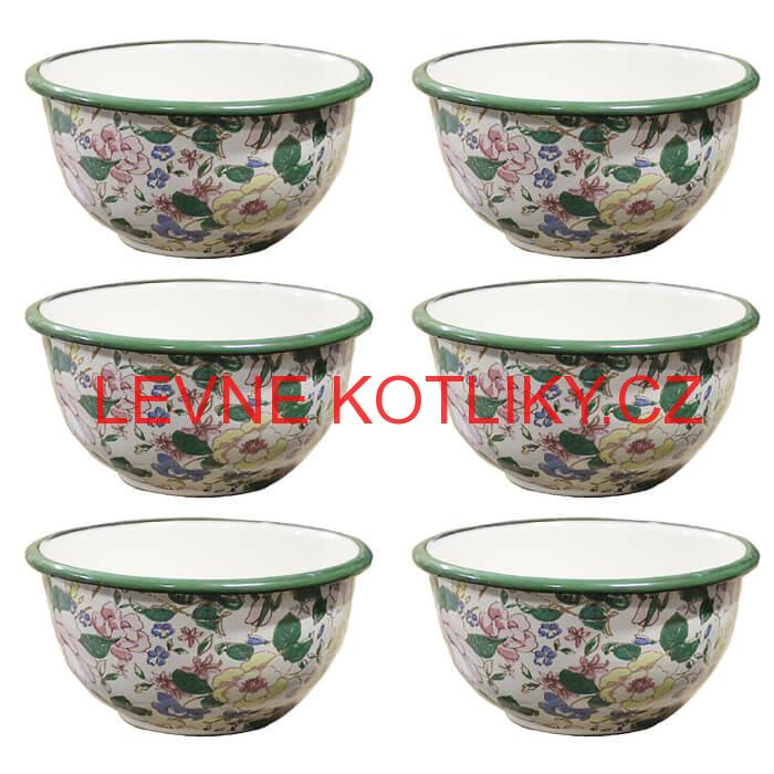 Souprava smaltovaných misek 15 cm 6 ks DECOR