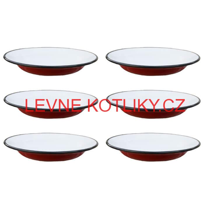Souprava smaltovaných mělkých talířů 22 cm 6 ks