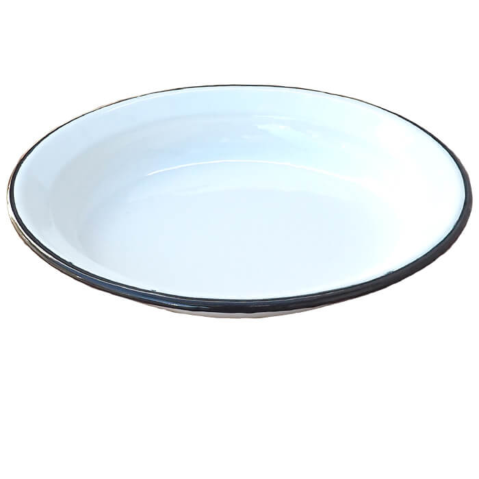 Smaltovaný talíř 28 cm Bílý