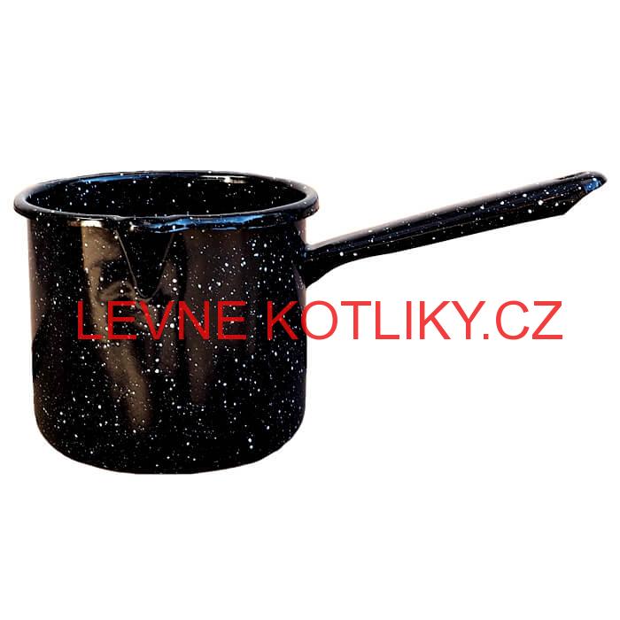 Smaltovaný hrnek s rukojetí 1 L - Černý