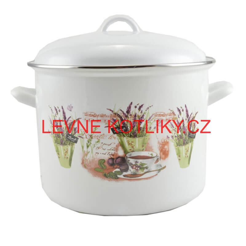 Smaltovaný hrnec s poklicí 8,6 L levandule