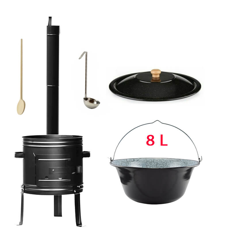 Smaltovaný kotlík 8 L + kovová kotlina 31 KOV