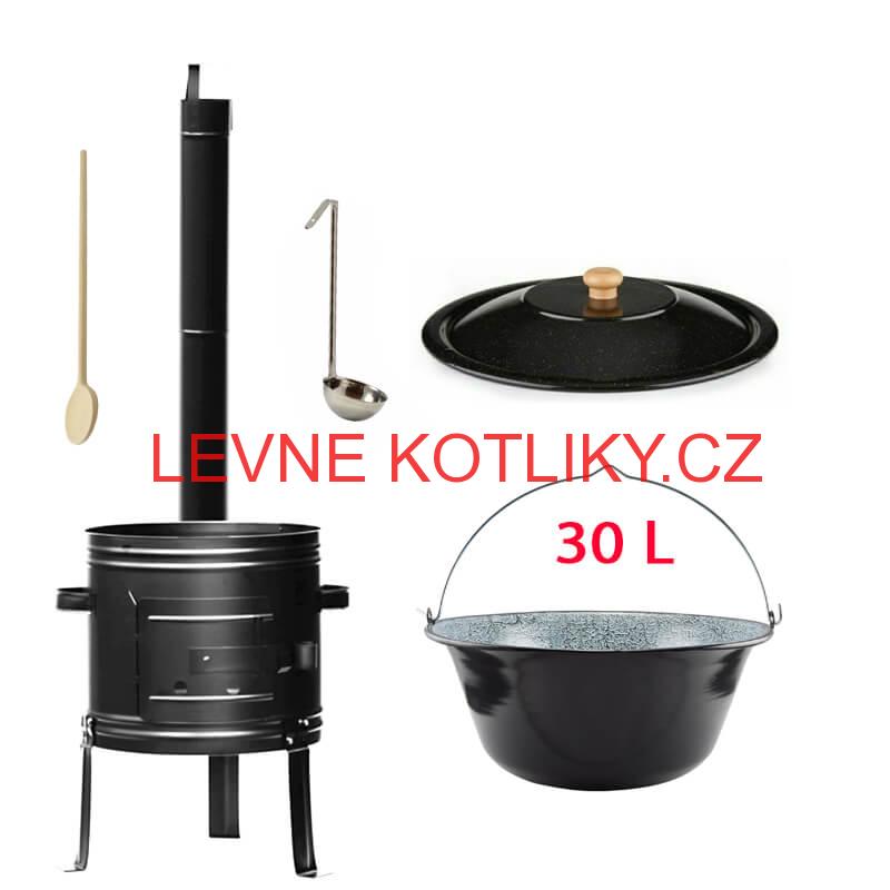 Smaltovaný kotlík 30 L + kovová kotlina 45 KOV