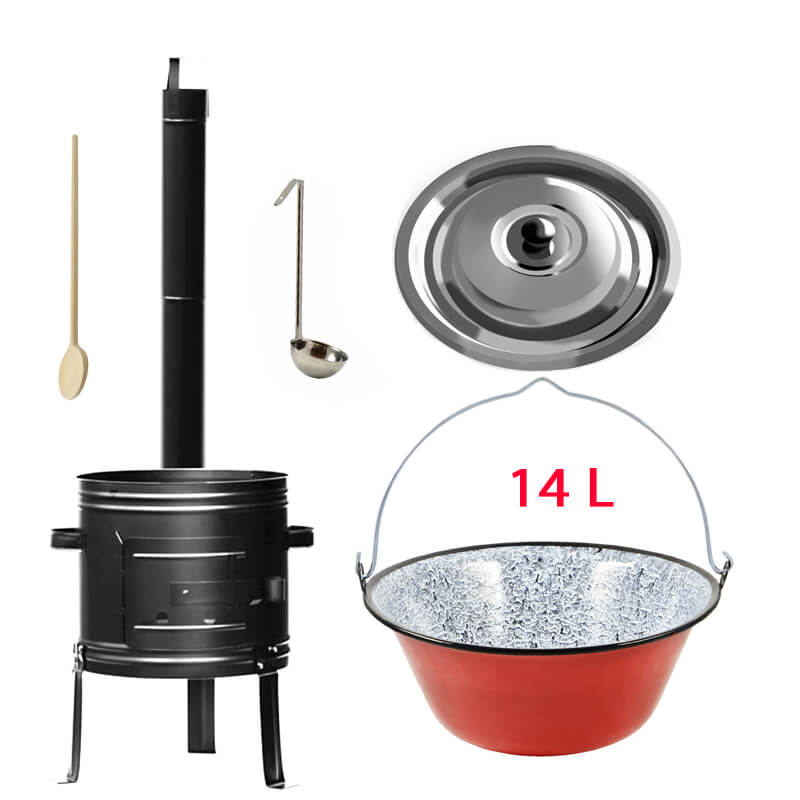 Smaltovaný kotlík 14 L + kovová kotlina 36 KOV