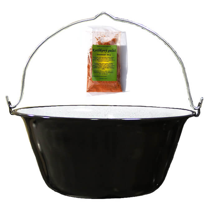 Smaltovaný kotlík 30 L + koření na kotlíkový guláš 50 g