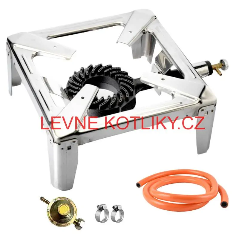 Plynový hořák - vařič 3,5 kW PB INOX + připojovací příslušenství