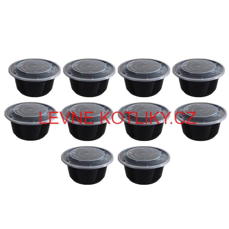 Plastové boxy (misky) na guláš + víčky 1000 ml 10 ks