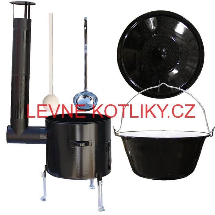 Smaltovaný kotlík 8 L + smaltovaná kotlina 31 Easy party