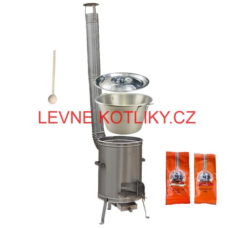Nerezový kotel 40 L + nerezová kotlina 45 cm LUX + paprikové koření na guláš