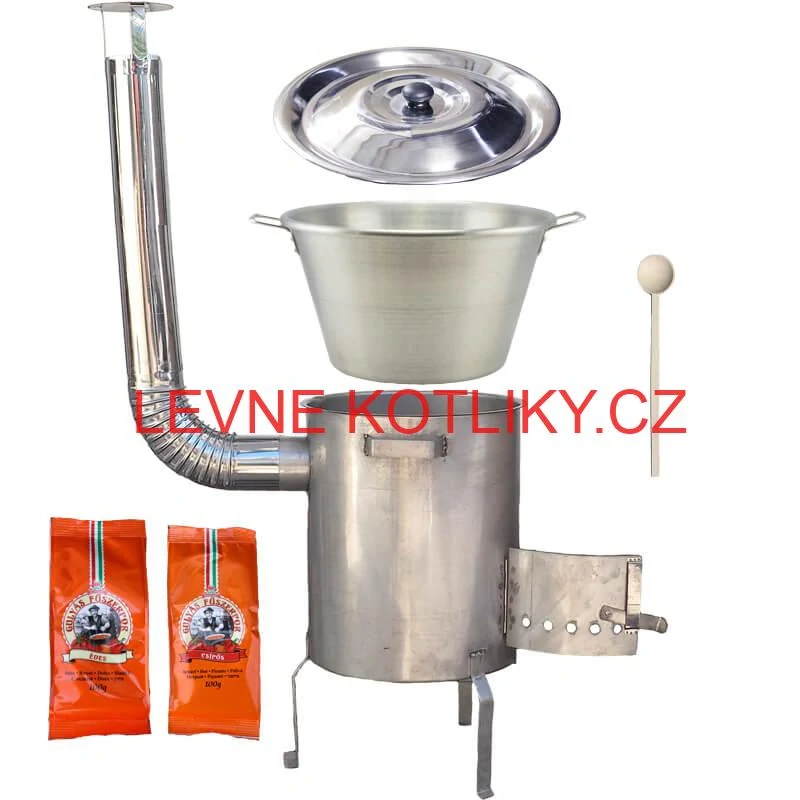Nerezový kotel 40 L + nerezová kotlina 45 cm 1,5 mm STRONG EXCLUSIVE + paprikové koření na guláš