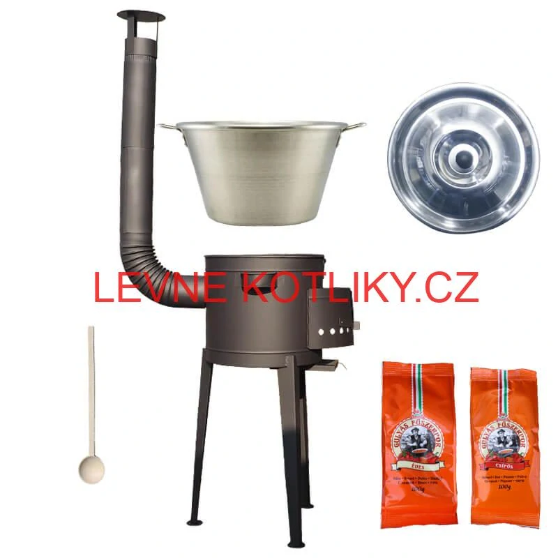 Nerezový kotel 40 L + vysoká kotlina 47 cm (2,0 mm) HODO Plus 600 + paprikové koření na guláš