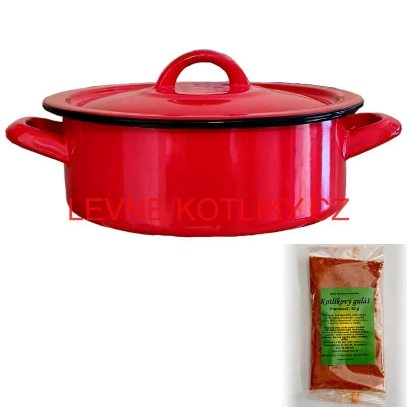 Smaltovaný kastrol poklicí COMBI 25 l + směs koření na kotlíkový guláš 50 g