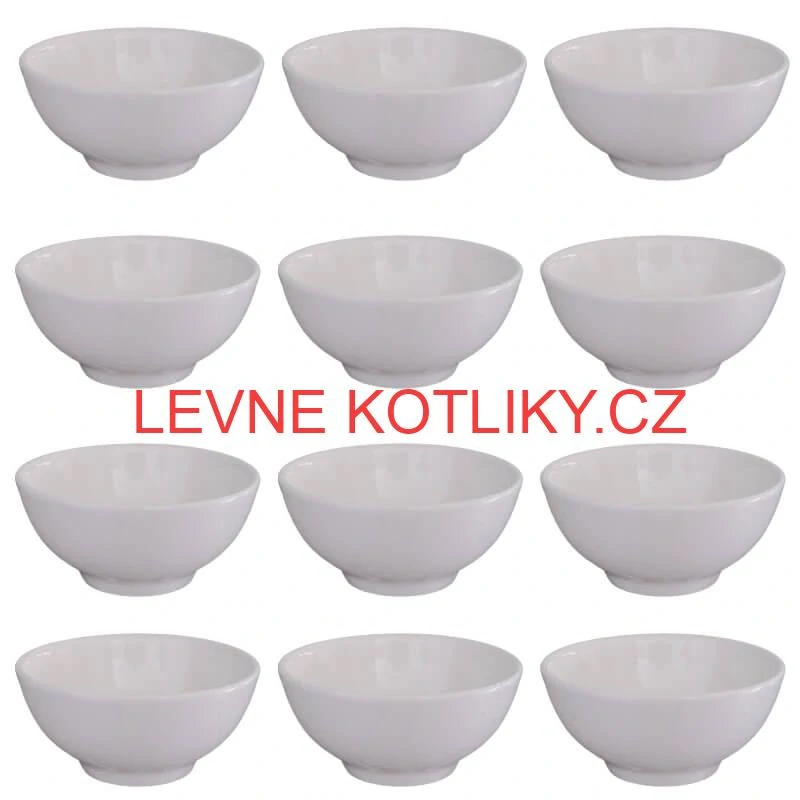 Keramické misky na servírování guláše 15 cm 12 ks bílé