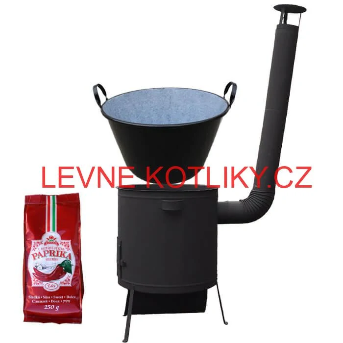 Zabijačkový smaltovaný kotel 100 L, žáruvzdorná kotlina 42 PLUS 600 4 MM + sladká paprika GURMÁN 250 g