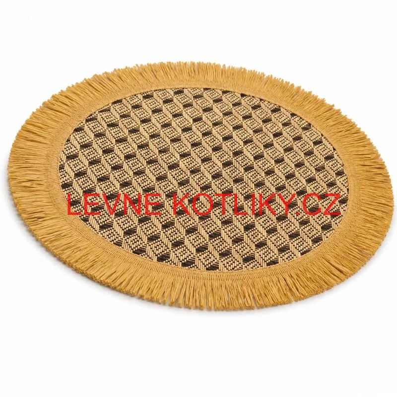 Přírodní podložka pod talíř se třásněmi 37 cm