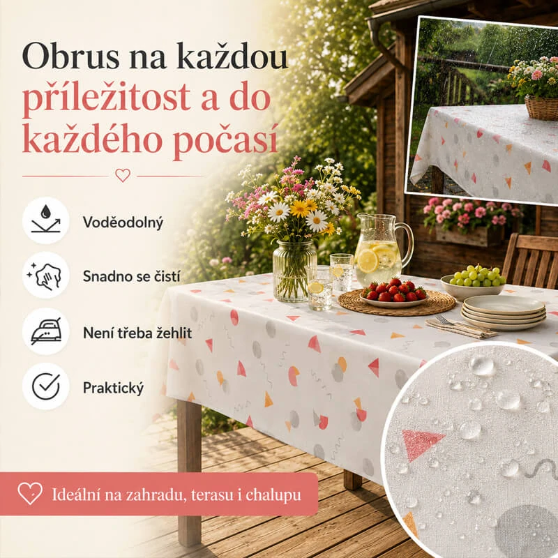 Omyvatelný PEVA ubrus Veselé tvary 137 × 183 cm