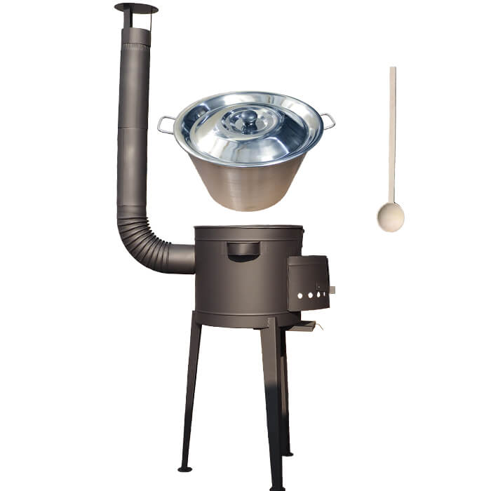 Nerezový kotel 40 L + vysoká kotlina 45 PLUS 600 (žáruvzdorná barva)