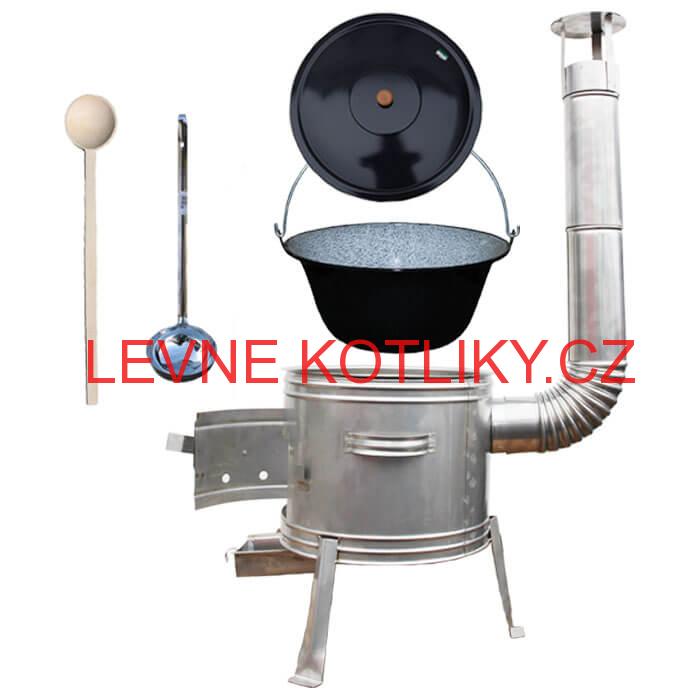 Smaltovaný kotlík 10 L + nerezová kotlina 31 cm TOPLUX