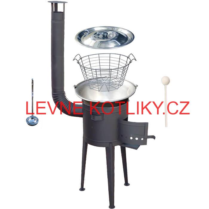 Nerezový kotlík 20 L (1,5 mm) + drátěný koš + žáruvzdorná kotlina 42 PLUS 600